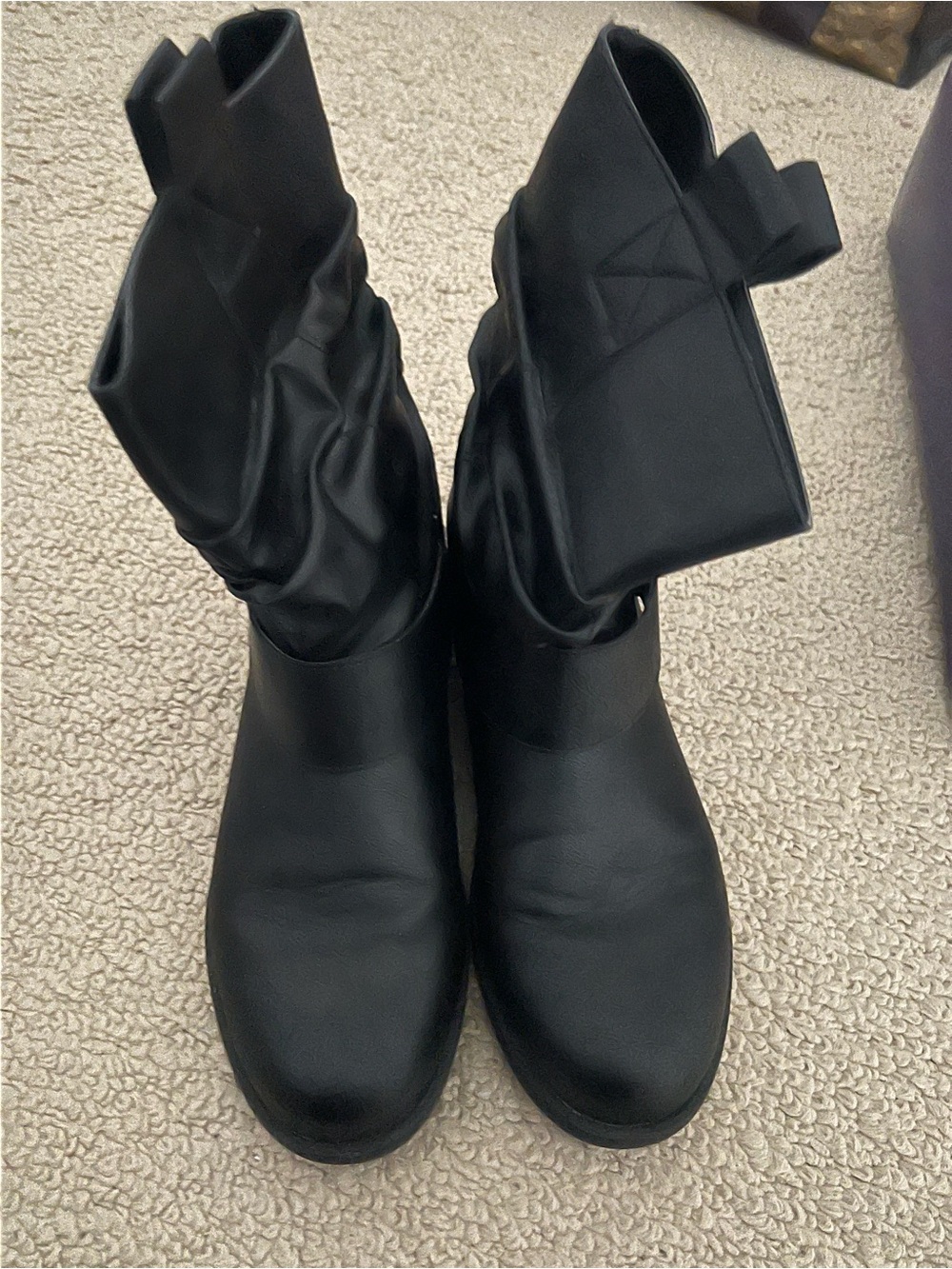 Madden Girl Black Slouchy Mid-Calf Ankle Boots